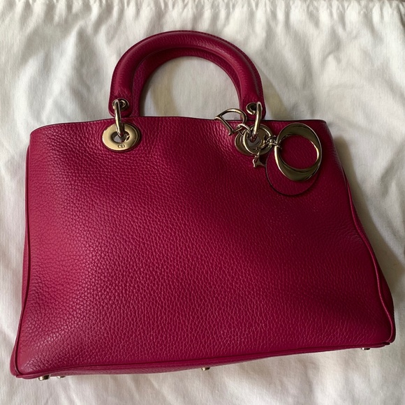 Christian Dior Pink/Magenta Lady Dior Bag Rare - Picture 4 of 11